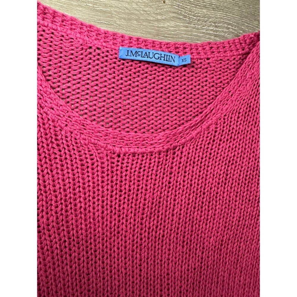 J McLaughlin Pink Knit Sweater XS Long Sleeve Lightweight Crewneck Pullover - Picture 3 of 5